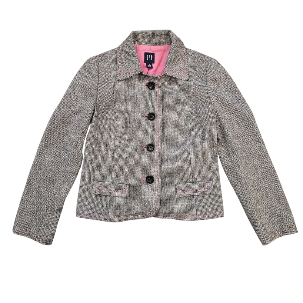 GAP Gray and Pink Tweed Jacket